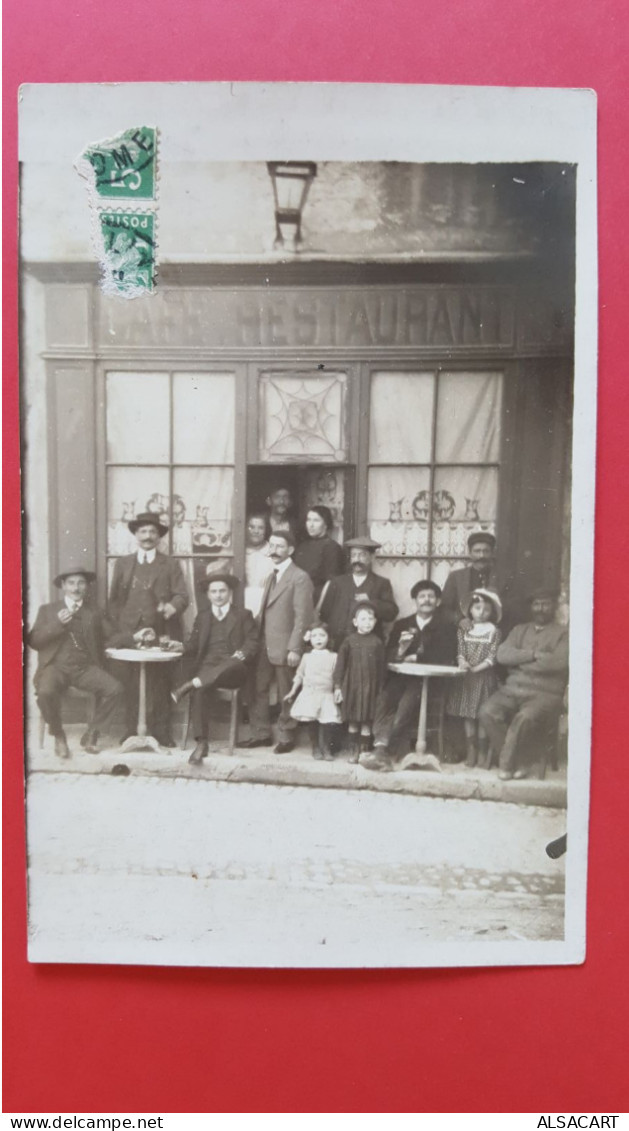 Carte Photo  Café Restaurant , Cachet Départ Drome - Cafes