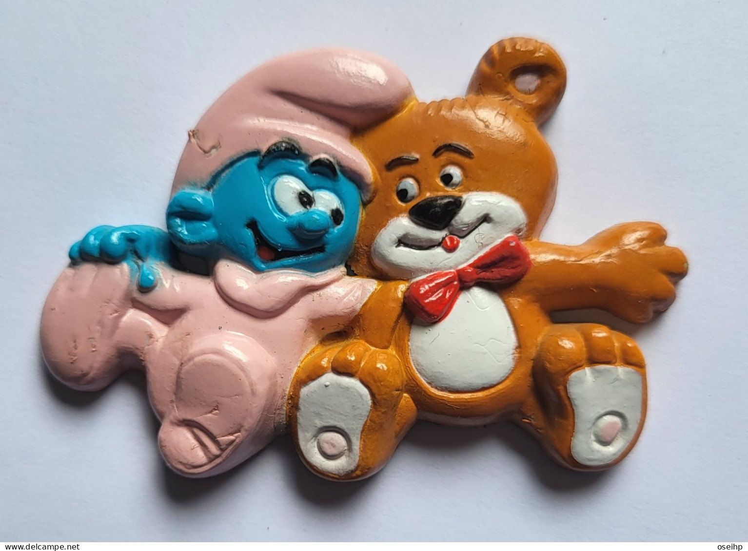 Magnet Bébé SCHTROUMPF Et Son Nounours Peyo 1993 - Personaggi