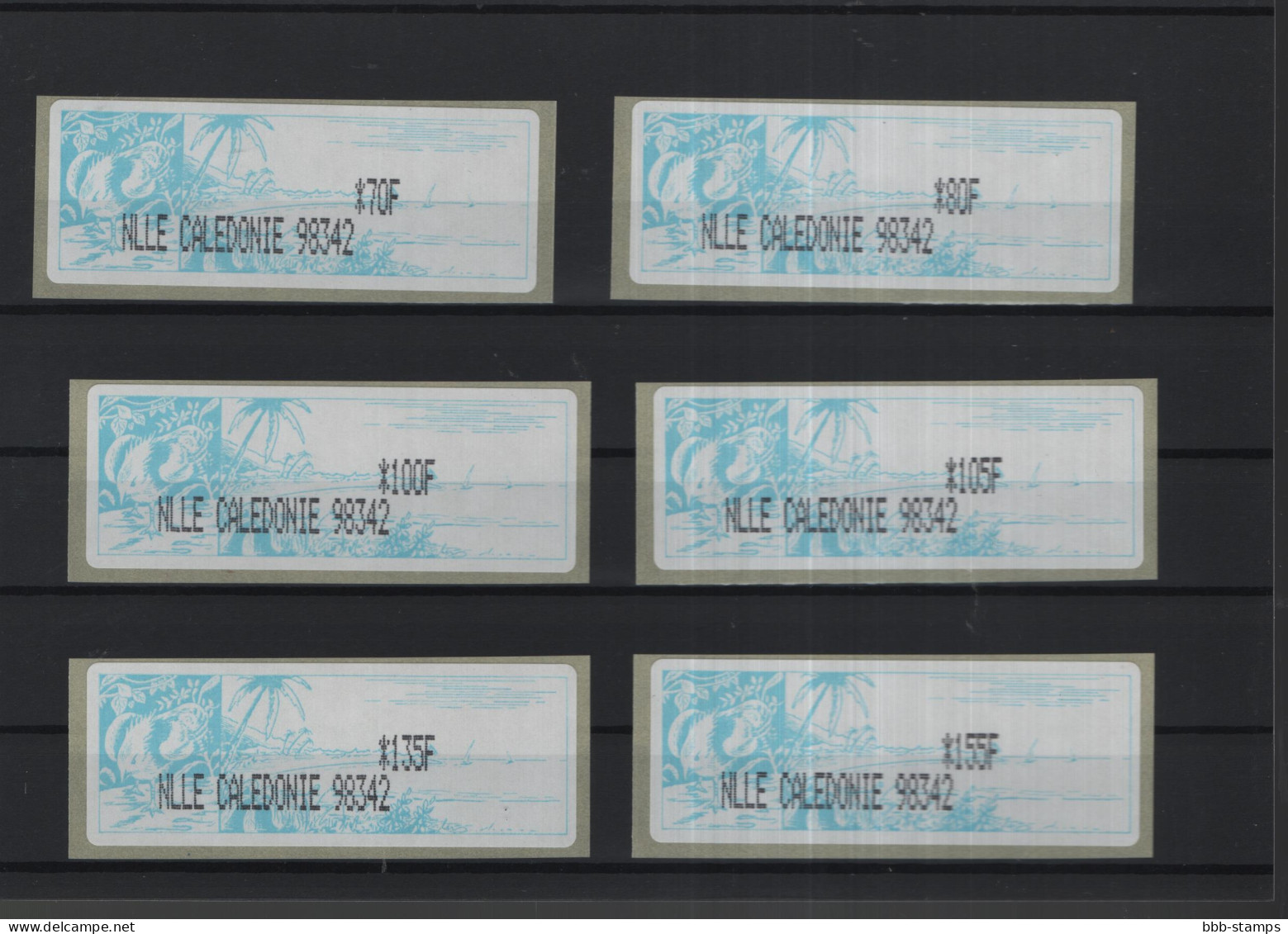 Neukaledonien Michel Cat.No. Mnh/** ATM Set 1 Teller 98342 - Franking Labels