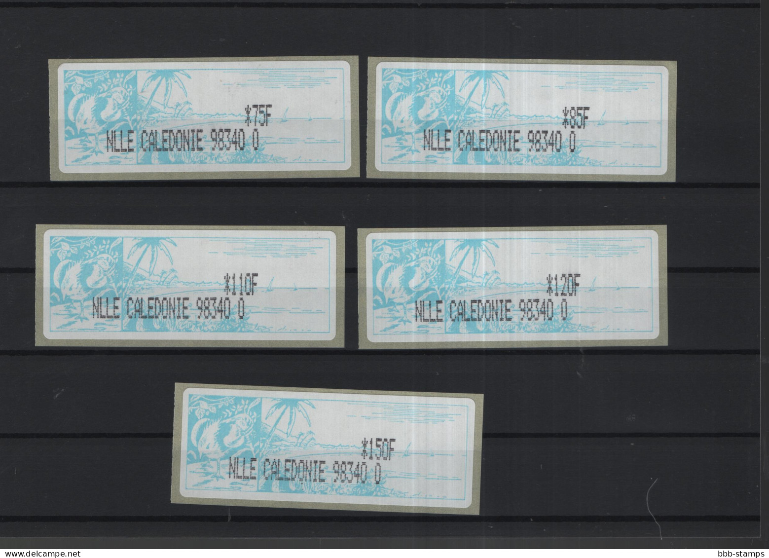 Neukaledonien Michel Cat.No. Mnh/** ATM Set 1 Teller 98340 (2) - Franking Labels