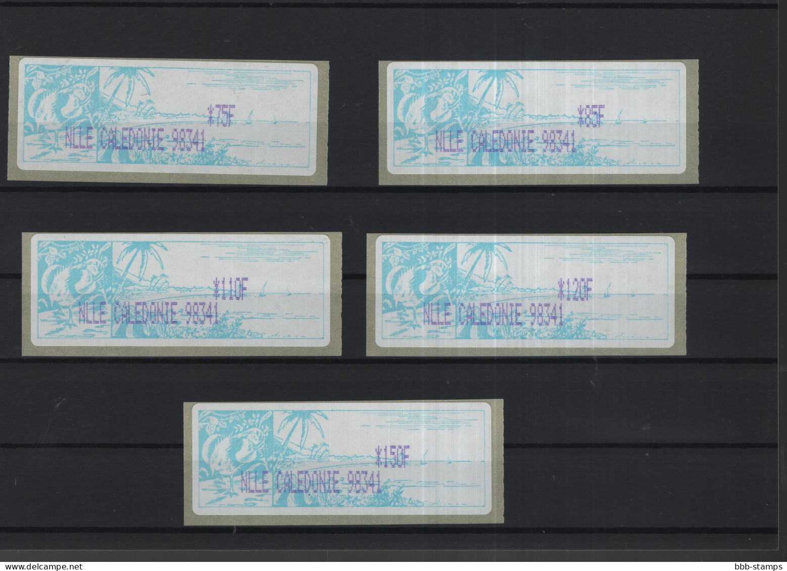 Neukaledonien Michel Cat.No. Mnh/** ATM Set 1 Teller 98341 Blue (2) - Viñetas De Franqueo