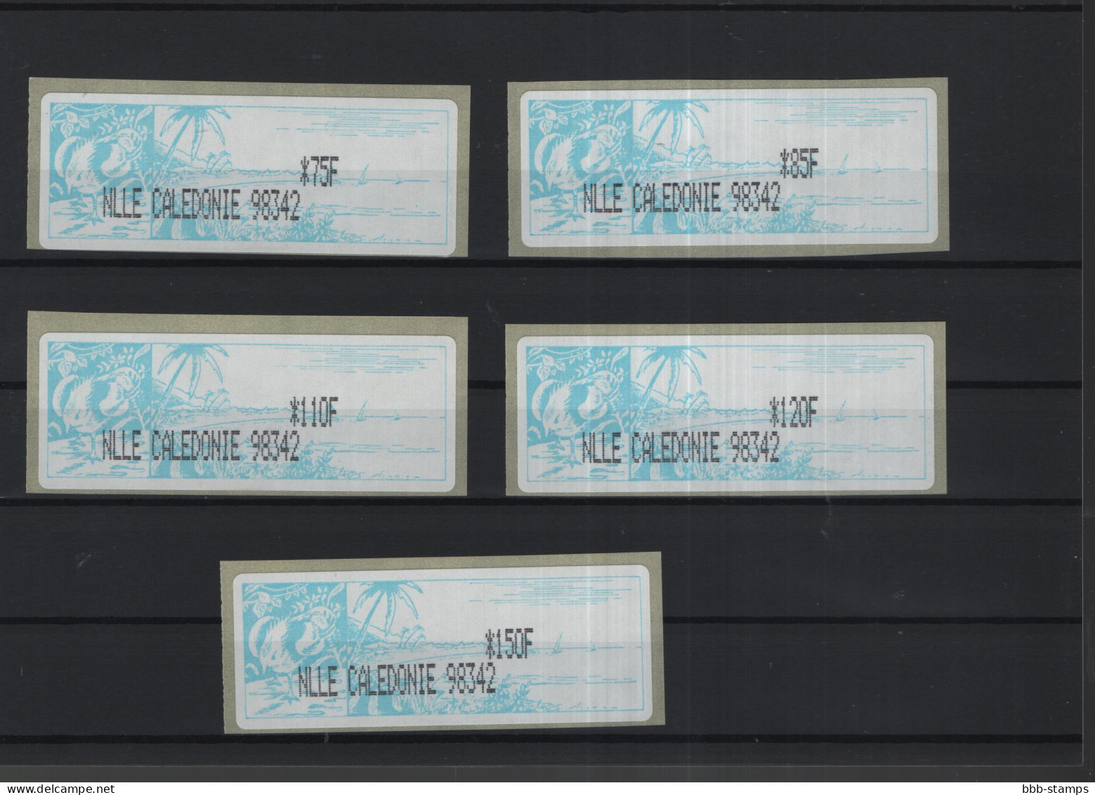 Neukaledonien Michel Cat.No. Mnh/** ATM Set 1 Teller 98342 (2) - Franking Labels