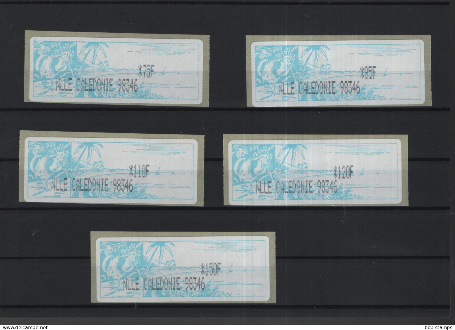 Neukaledonien Michel Cat.No. Mnh/** ATM Set 1 Teller 98346 (2) - Franking Labels