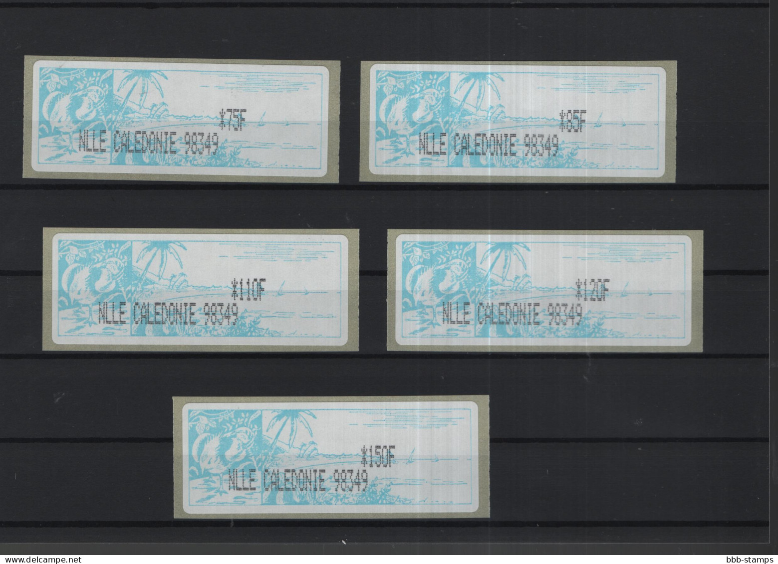 Neukaledonien Michel Cat.No. Mnh/** ATM Set 1 Teller 98349 (2) - Affrancature Meccaniche