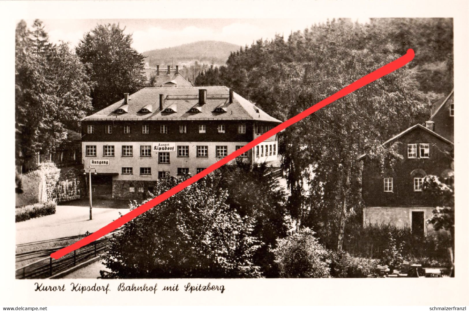 AK Kipsdorf Erzgebirge Bahnhof Zug Eisenbahn Schmalspurbahn Weißeritztalbahn Freital Hainsberg Dippoldiswalde DDR - Kipsdorf