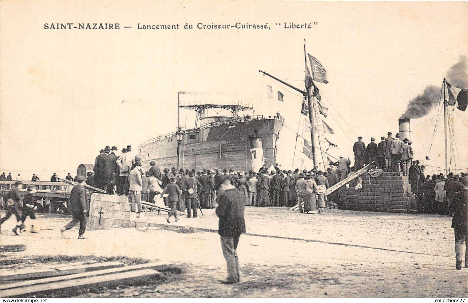 44-SAINT-NAZAIRE- LANCEMENT DU CROISEUR-CURASSE- "  LIBERTE " - Saint Nazaire