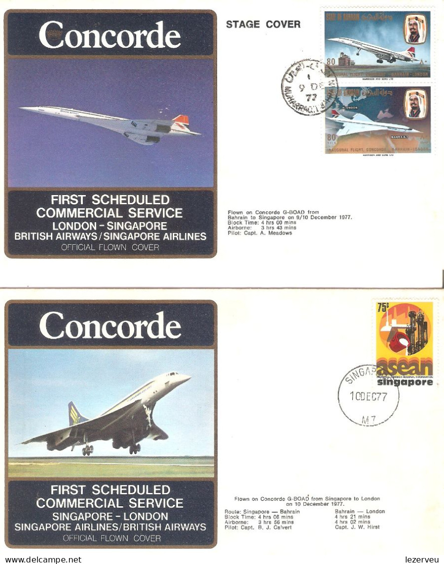 CONCORDE PREMIER 1er VOL FIRST FLIGHT BRITISH AIRWAYS London Singapore London - Other & Unclassified