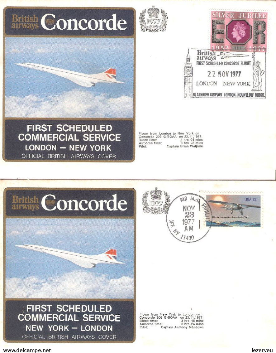 CONCORDE PREMIER 1er VOL FIRST FLIGHT BRITISH AIRWAYS London NEW YORK London - Altri & Non Classificati