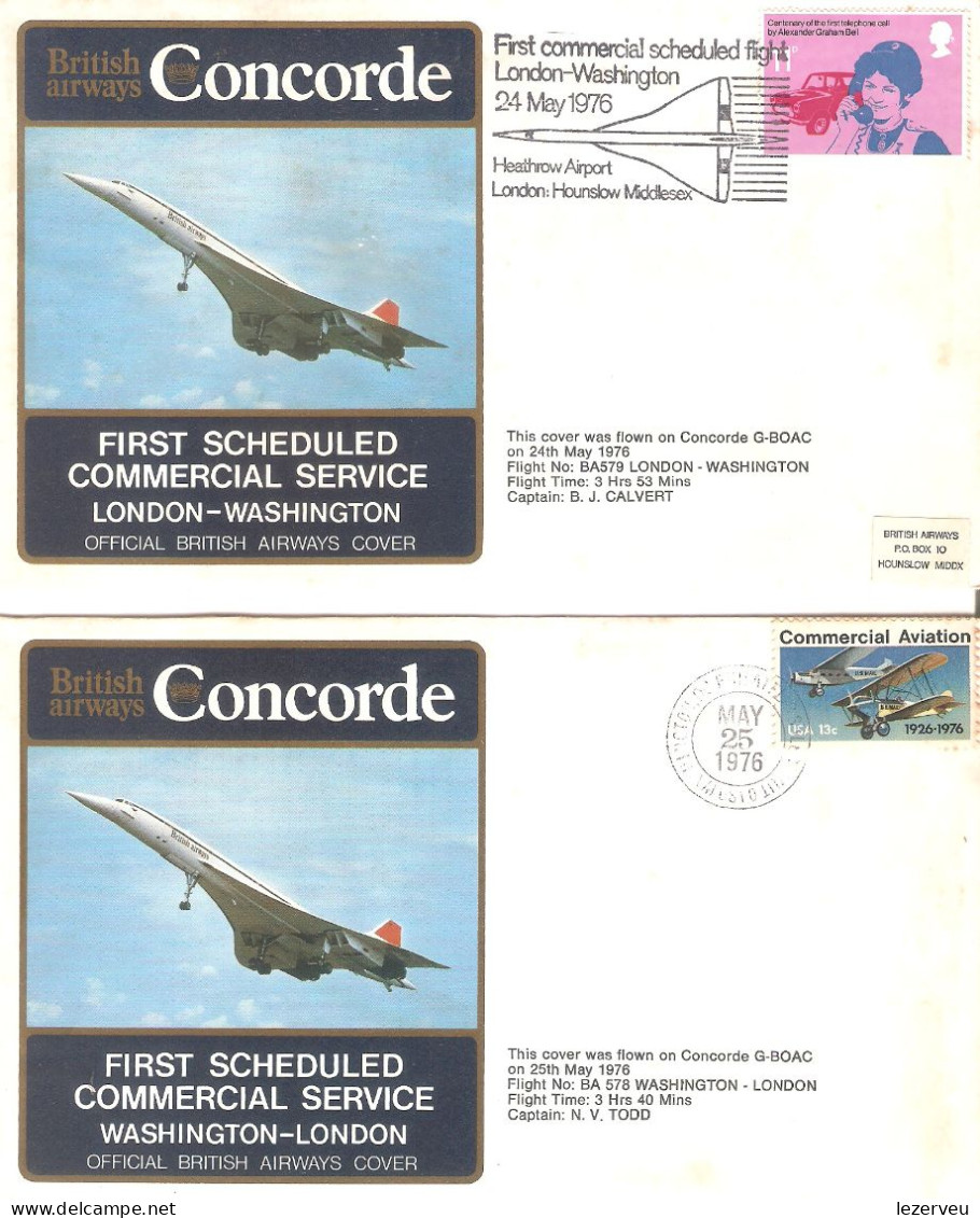 CONCORDE PREMIER 1er VOL FIRST FLIGHT BRITISH AIRWAYS London WASHINGTON London - Altri & Non Classificati