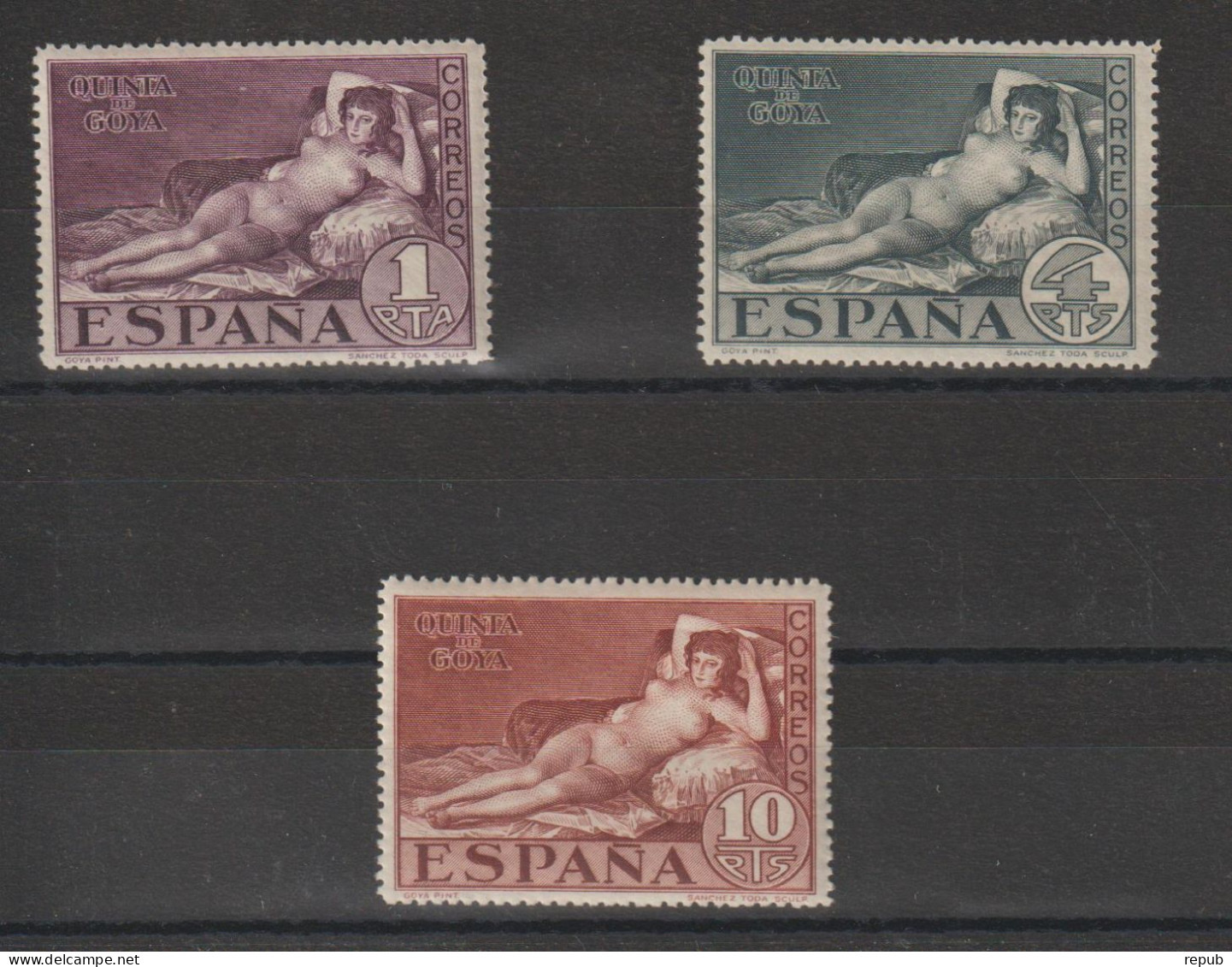 Espagne 1930 3 Timbres De La Série Goya 423-425, 3 Val ** MNH - Nuevos