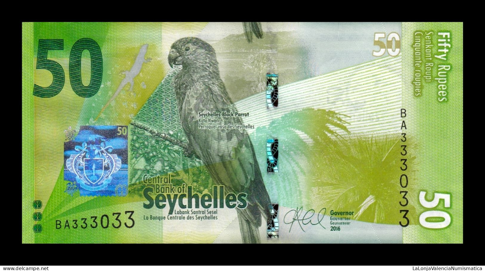 Seychelles 50 Rupees 2016 Pick 49 Nice Serial Sc Unc - Seychellen