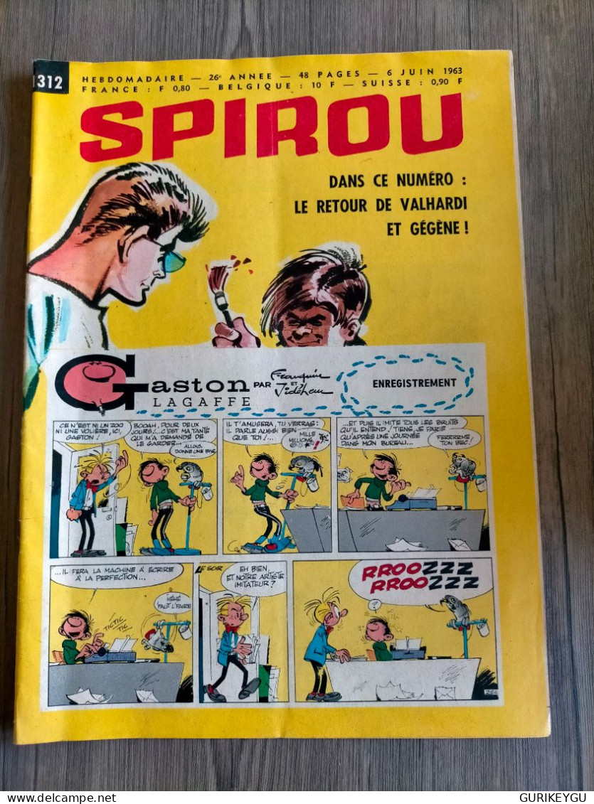 BD SPIROU N° 1312  Complet Avec Mini Récit TBE   06/06/1963 - Spirou Et Fantasio