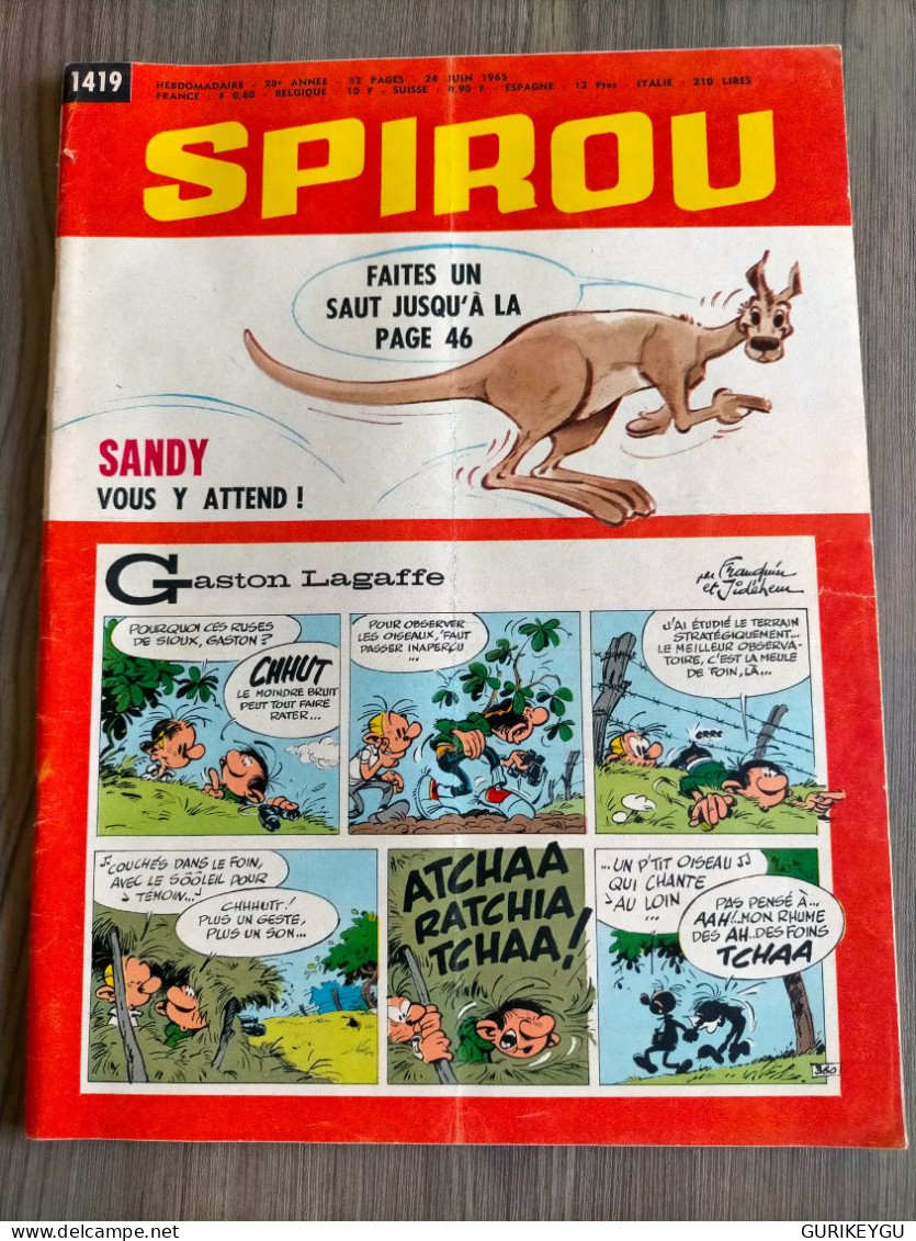 BD SPIROU N° 1419   Complet Avec Mini Récit   24/06/1965 TTBE - Spirou Et Fantasio