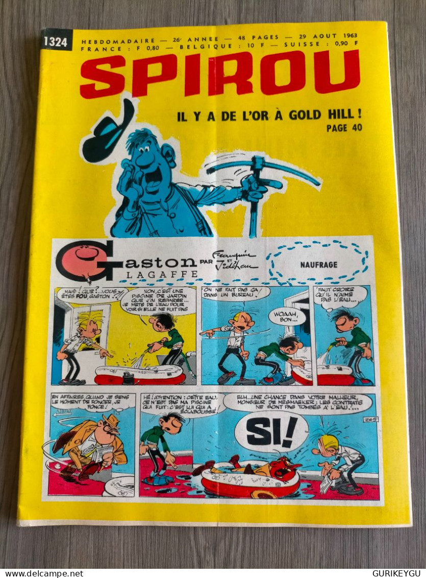 BD SPIROU N° 1324  Complet Avec Mini Récit  29/08/1963   TTBE - Spirou Et Fantasio