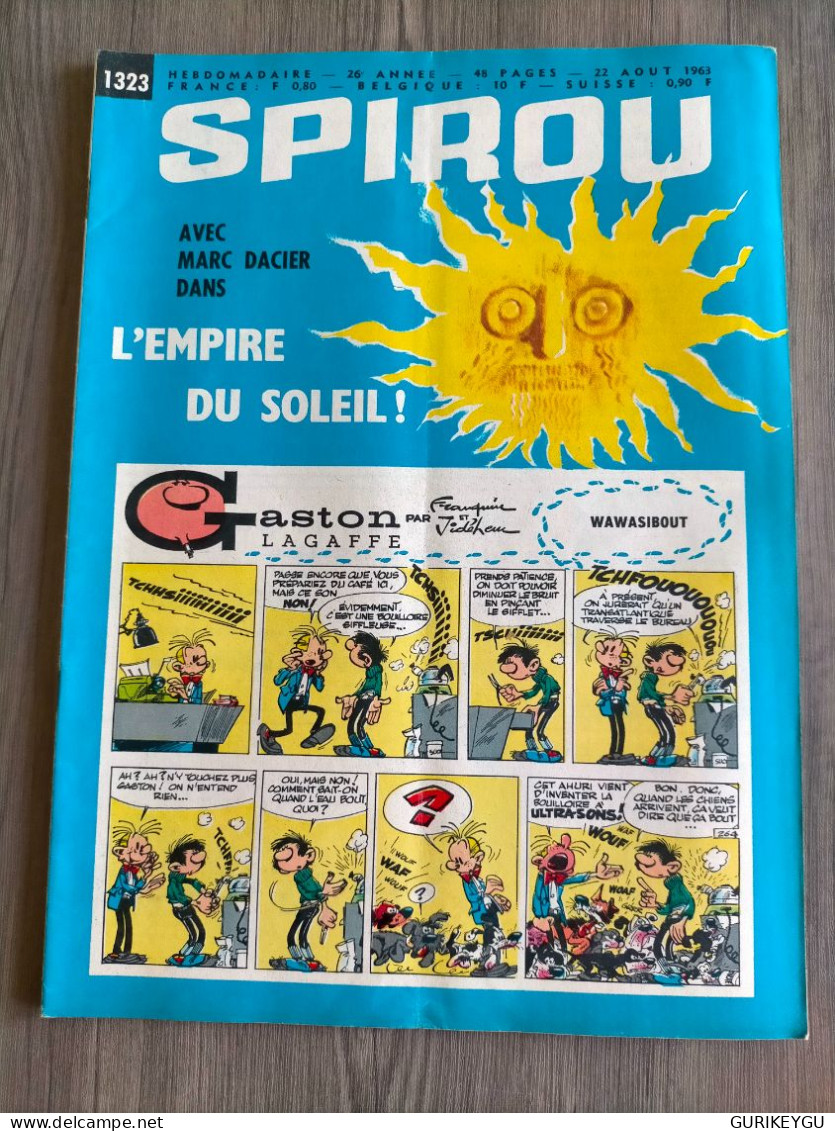 BD SPIROU N° 1323  Complet Avec Mini Récit  22/08/1963   TTBE - Spirou Et Fantasio