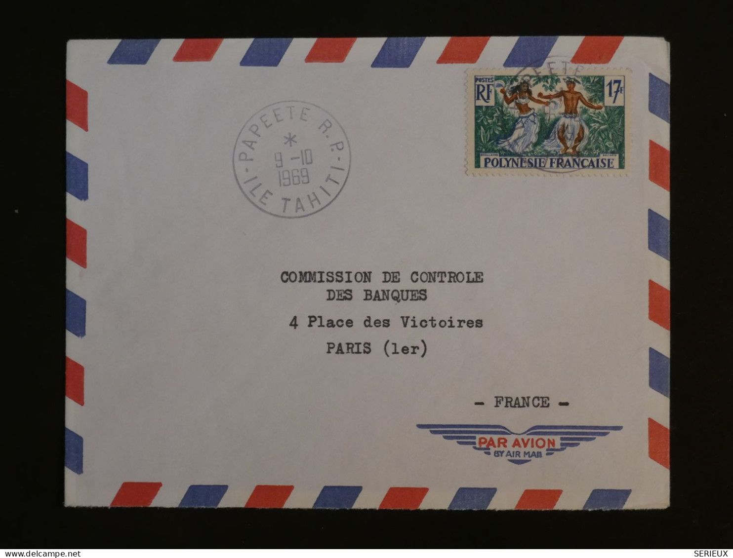 BU8 ET. OCEANIE  BELLE LETTRE   RR  1969 PAPEETE A  PARIS   FRANCE  +CREDIPO+AFF. PLAISANT++ - Lettres & Documents