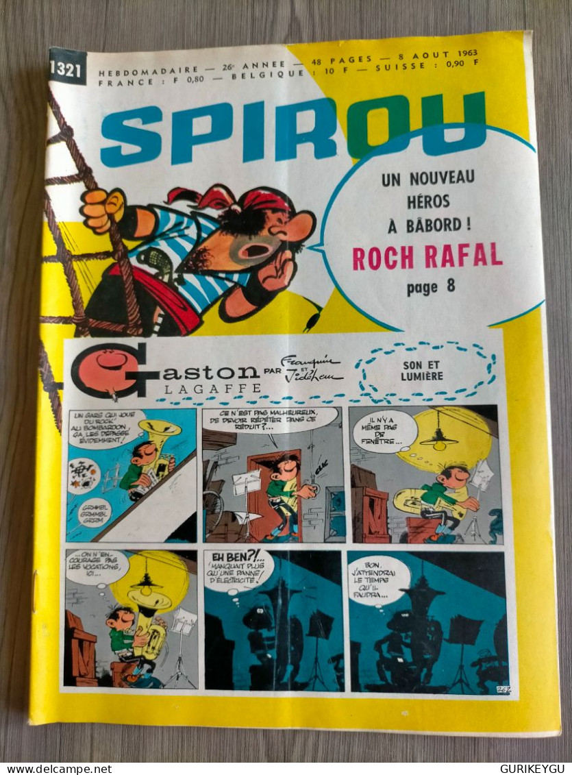 BD SPIROU N° 1321  Complet Avec Mini Récit  08/08/1963   TTBE - Spirou Et Fantasio