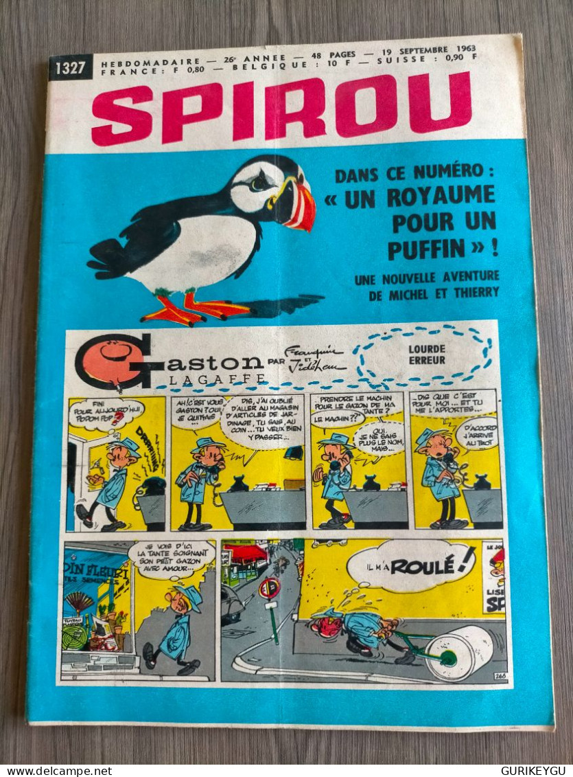 BD SPIROU N° 1327  Complet Avec Mini Récit  19/09/1963 TTBE - Spirou Et Fantasio