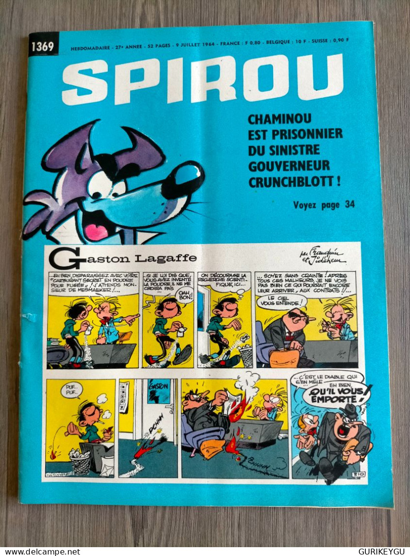 BD SPIROU N° 1369  Complet Avec Mini Récit  09/07/1964  TTBE - Spirou Et Fantasio