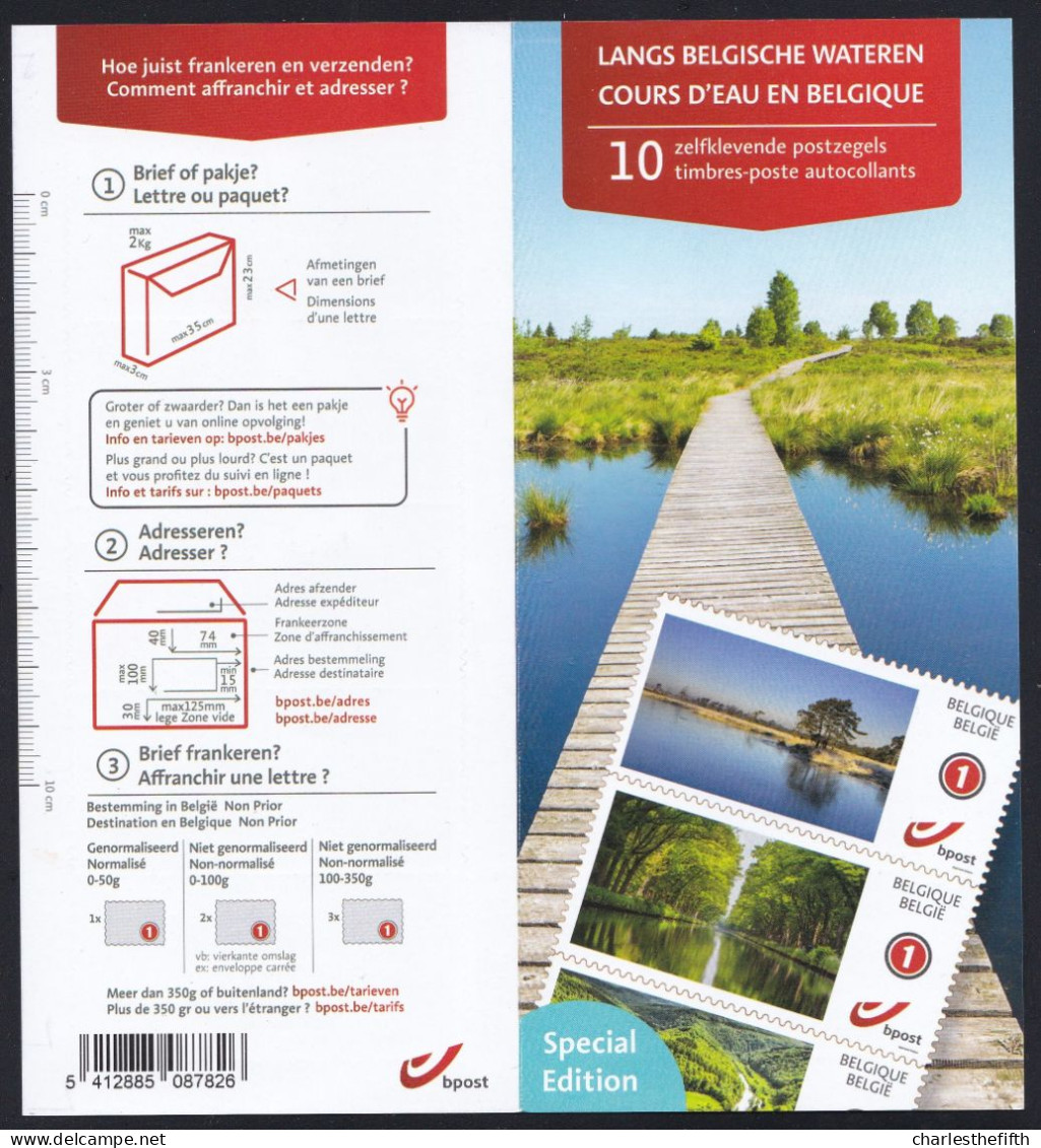 Belgium 2021 - COURS D'EAU EN BELGIQUE- ( DUOSTAMP ** MYSTAMP ** ) - Livret 10 TIMBRES ** Autocollants - Unused Stamps