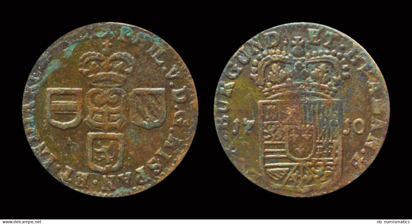 Southern Netherlands Namur Philip V Oord 1710 - 975-1795 Principauté De Liège 