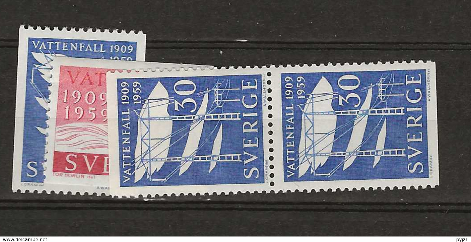 1959 MNH Sweden Mi 446-47 Postfris** - Unused Stamps