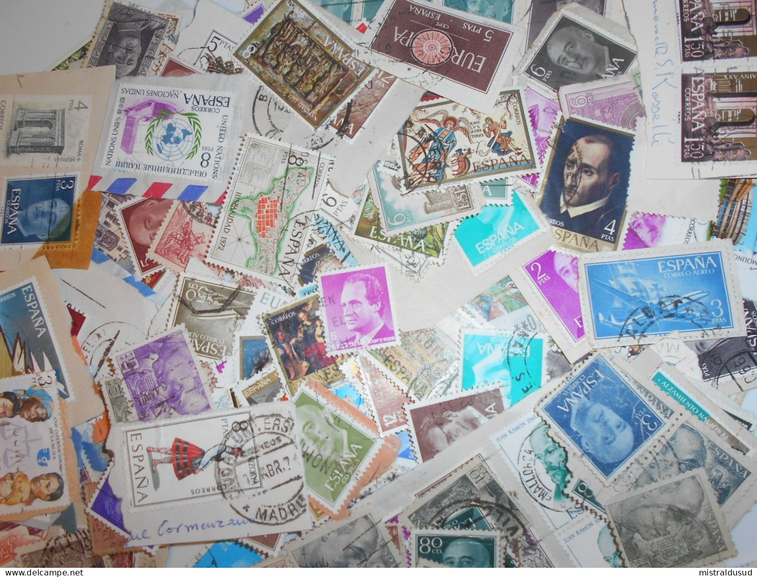 Espagne Collection , Environ 50 Grammes De Timbres Oblitere - Collections