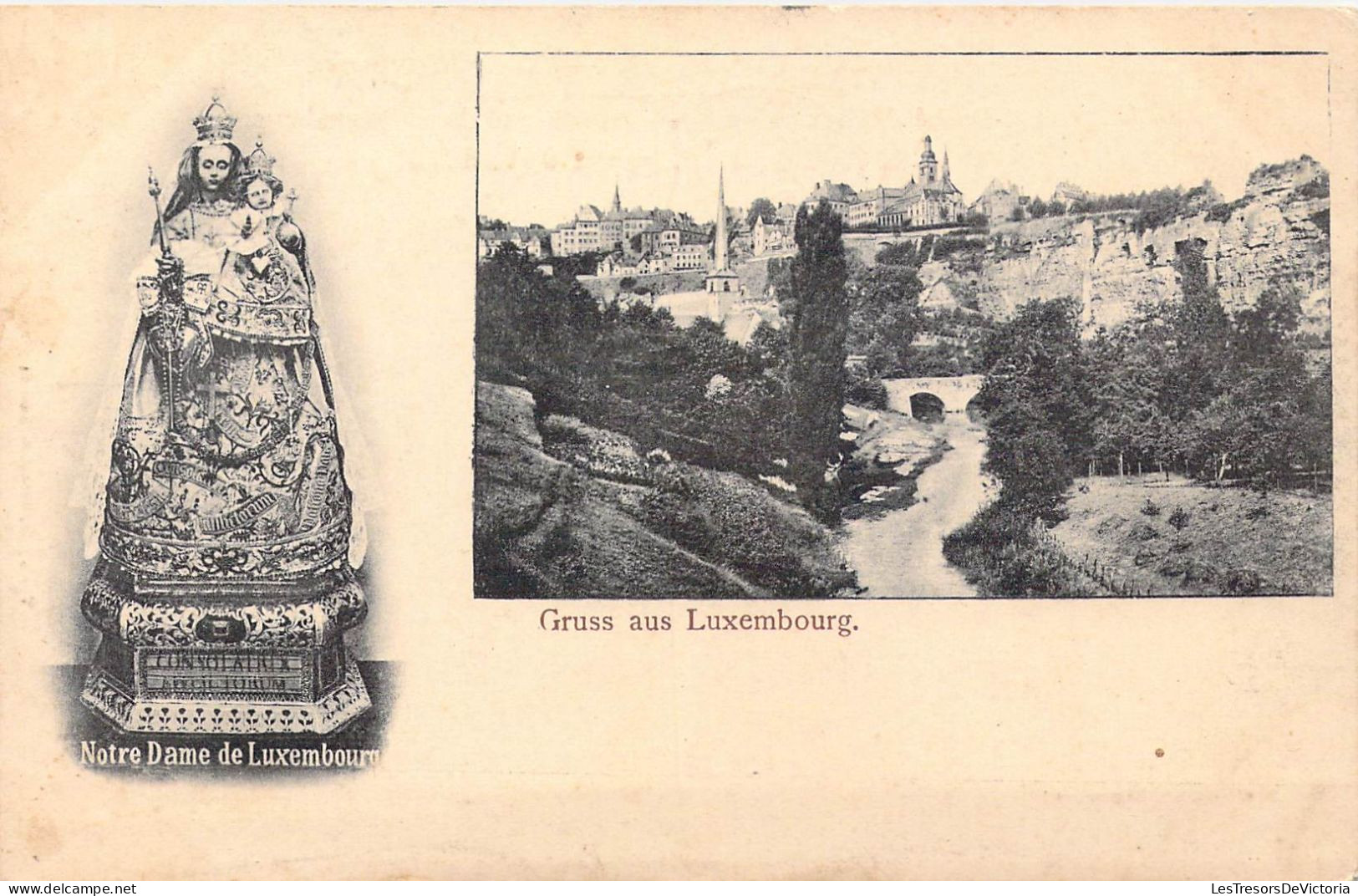LUXEMBOURG - Gruss Aus Luxembourg - Notre Dame De Luxembourg - Carte Postale Ancienne - Luxemburgo - Ciudad