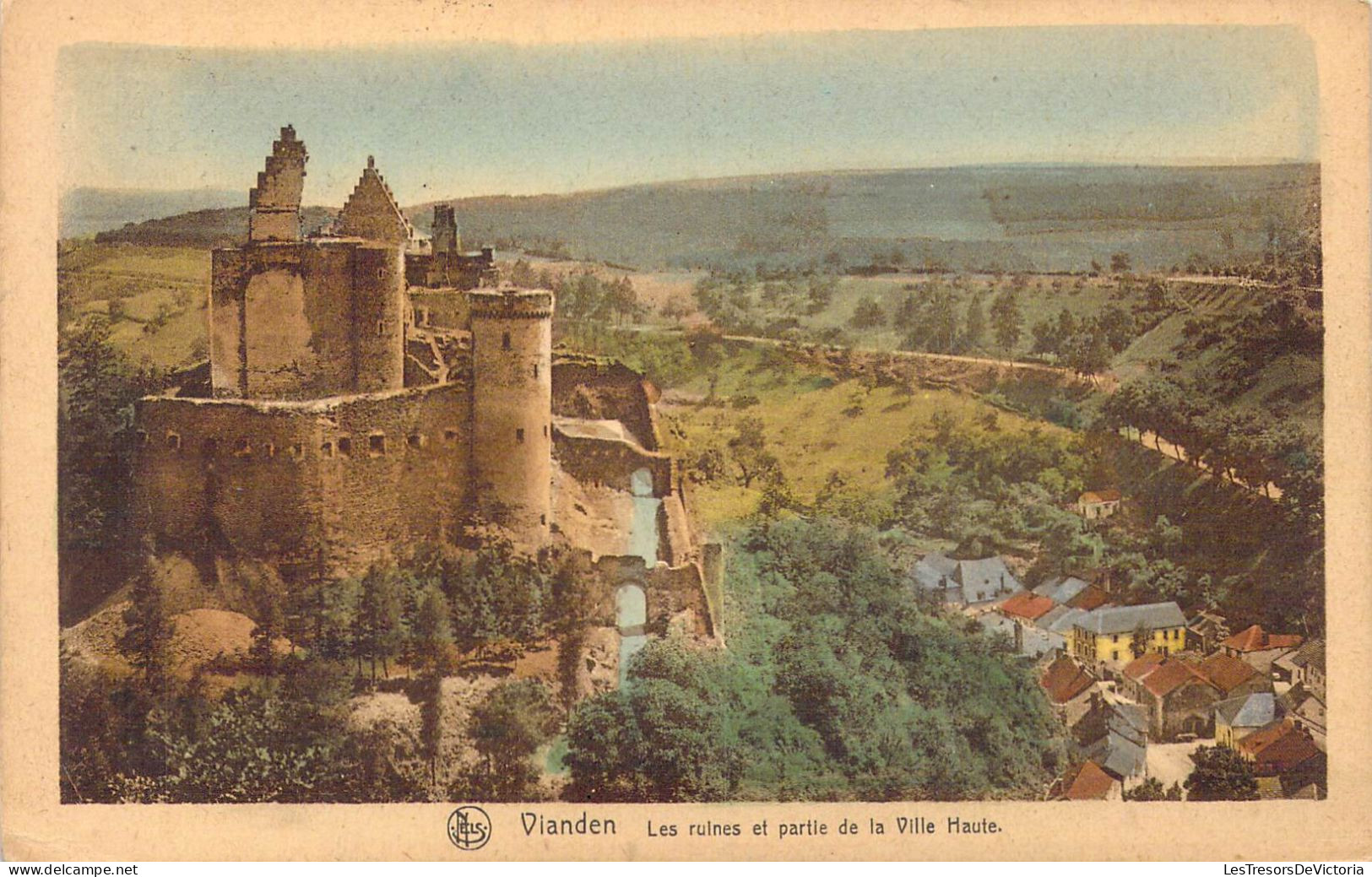 LUXEMBOURG - Vianden - Les Ruines Et Partie De La Ville Haute - Carte Postale Ancienne - Vianden
