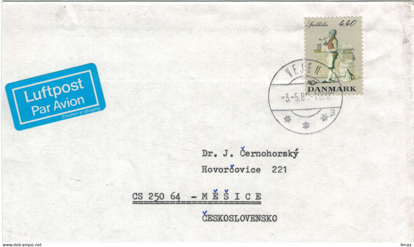 Vejen 1980 Spekhöker - Kupferstich Mit Der Darstellung Eines Kopenhagener Speckhändlers In Seinem Keller - Storia Postale