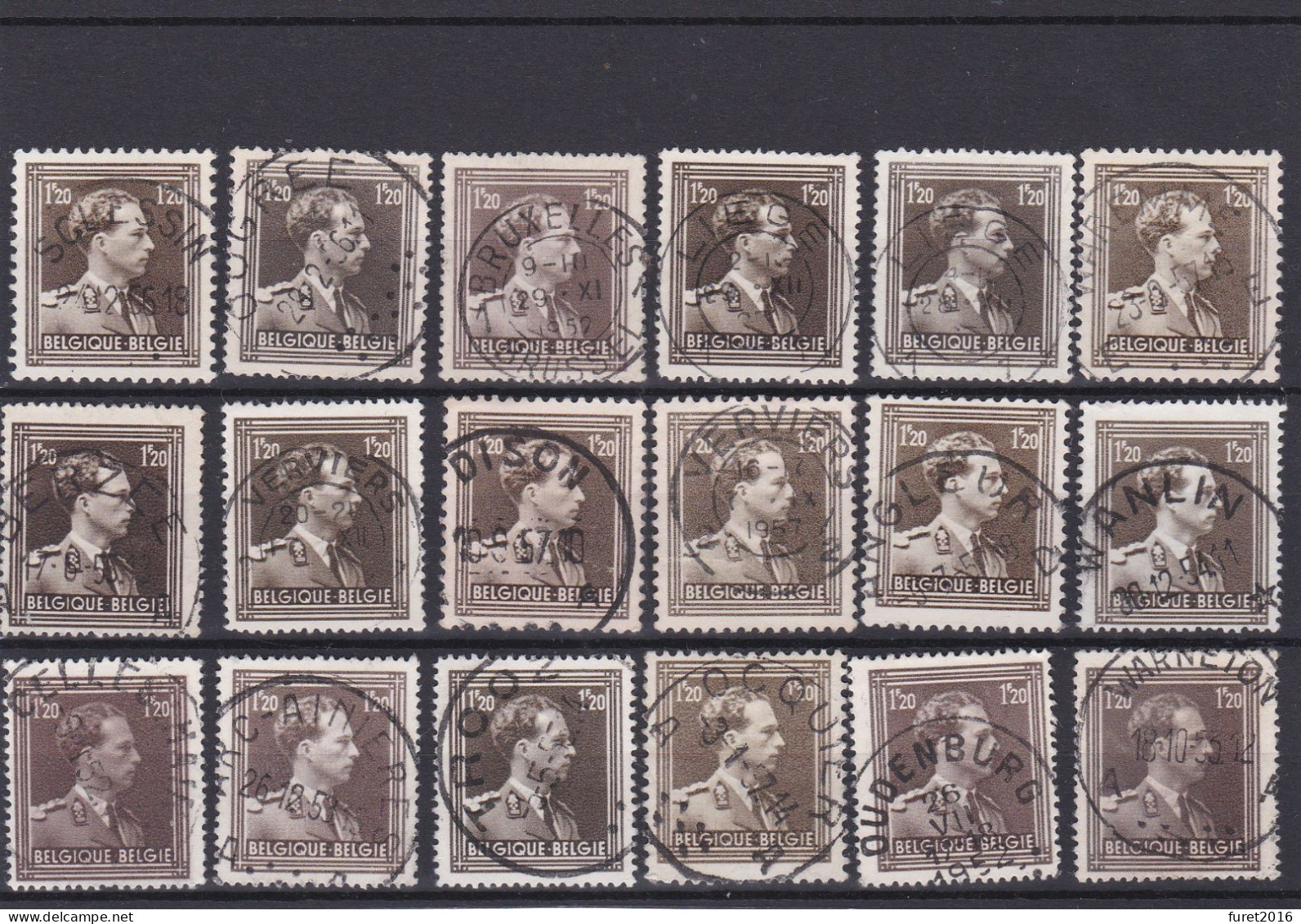 N° 845 LOT D OBLITERATIONS CHOISIES - 1934-1935 Leopold III