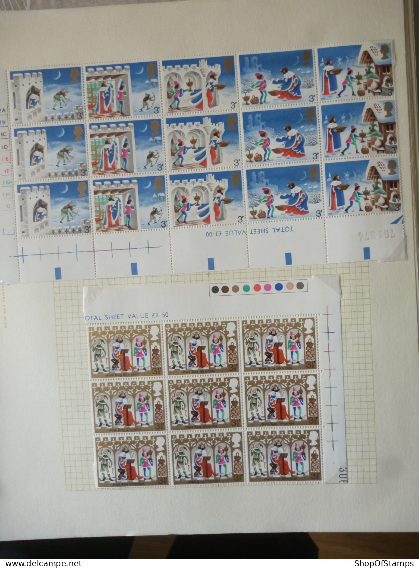 GREAT BRITAIN SG 943 CHRISTMAS 3 SETS +extra MINT - Feuilles, Planches  Et Multiples