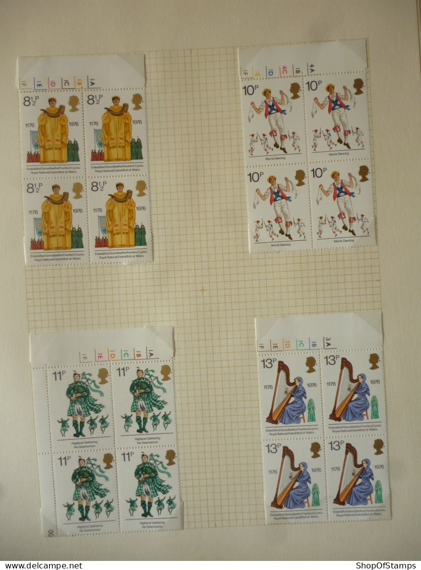 GREAT BRITAIN SG 1010-13 BRITISH CULTURAL TRADITIONS BL4 MARGINS - Sheets, Plate Blocks & Multiples