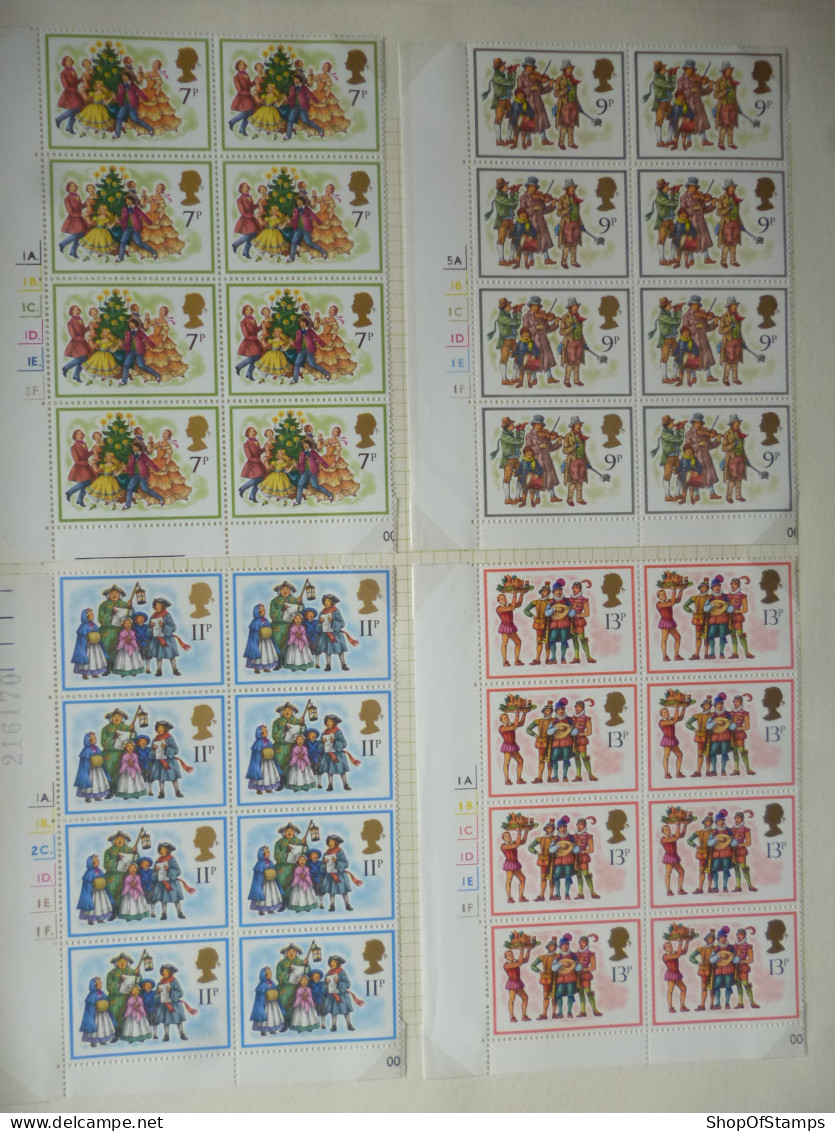 GREAT BRITAIN SG 1071-74 CHRISTMAS BL8 MARGIN - Sheets, Plate Blocks & Multiples