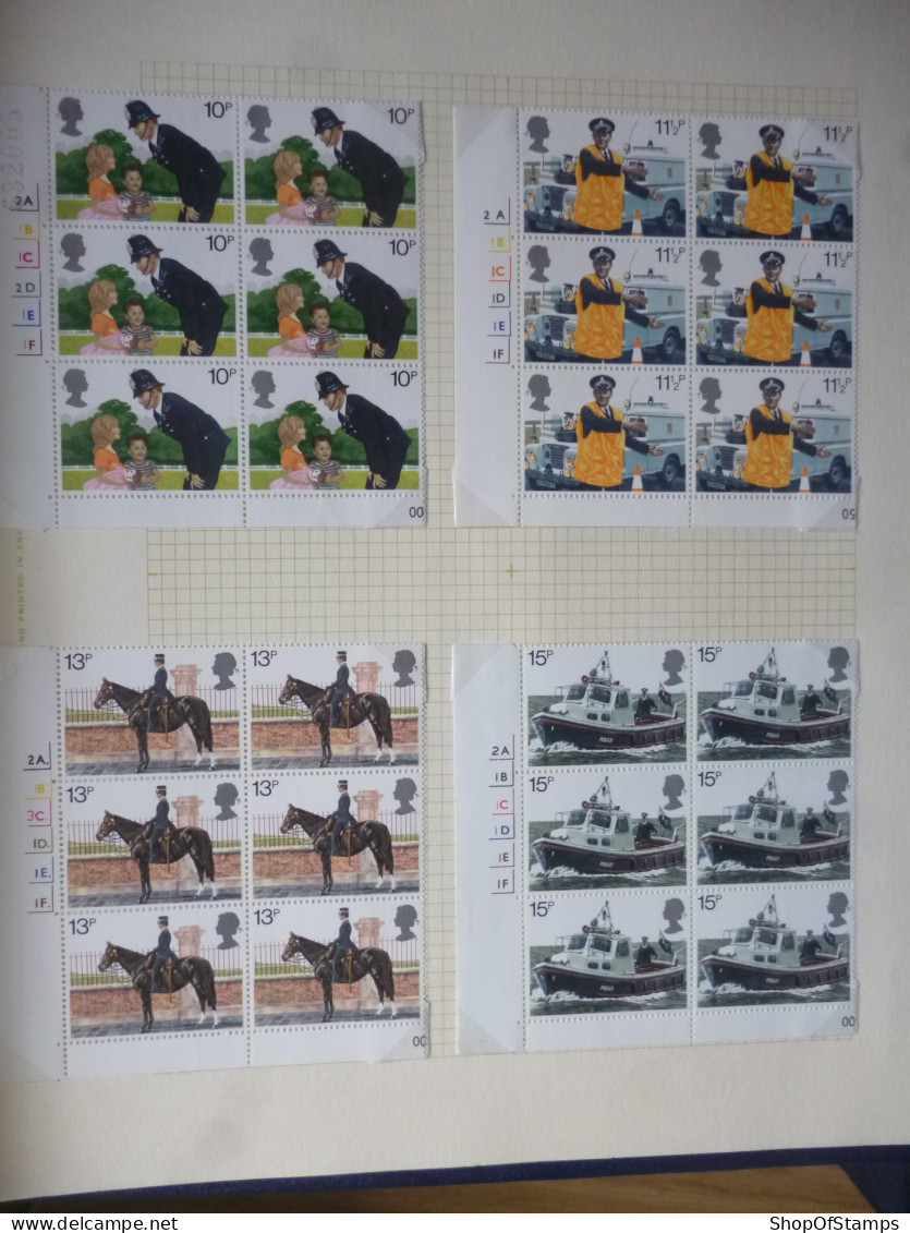 GREAT BRITAIN SG 1100-03 METROPOLITAN POLICE BL6 MARGIN - Sheets, Plate Blocks & Multiples