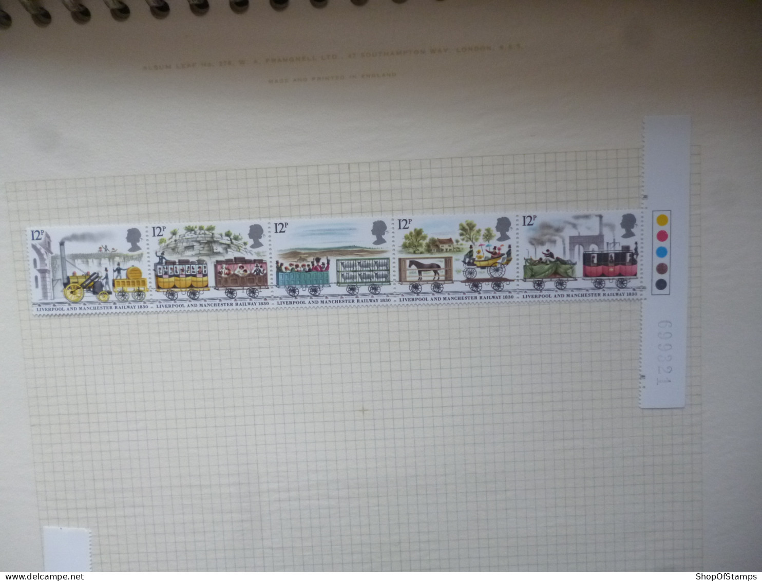 GREAT BRITAIN SG 1113-17 LIVERPOOL-MANCHESTER RAILWAY 150YR SETENENT TRAFFIC LIGHT - Fogli Completi