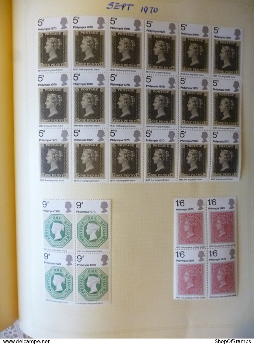 GREAT BRITAIN SG 835 PHILYMPIA 70 STAMP EXHIBITION   MINT BL4/BL9 +EXTRA FEW LIGHTLY HINGED - ....-1951 Vor Elizabeth II.