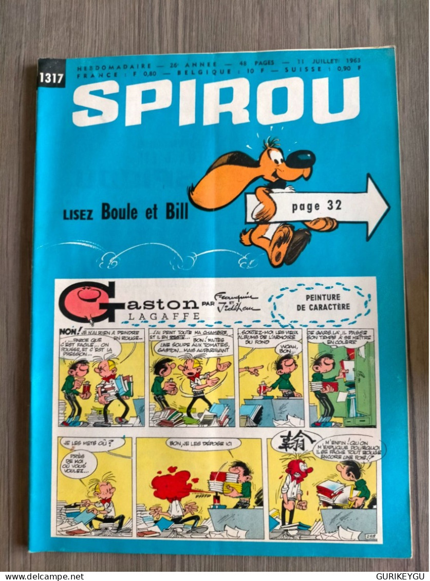BD SPIROU N° 1317  Complet Avec Mini Récit  BIEN ++ 11/07/1963 - Spirou Et Fantasio
