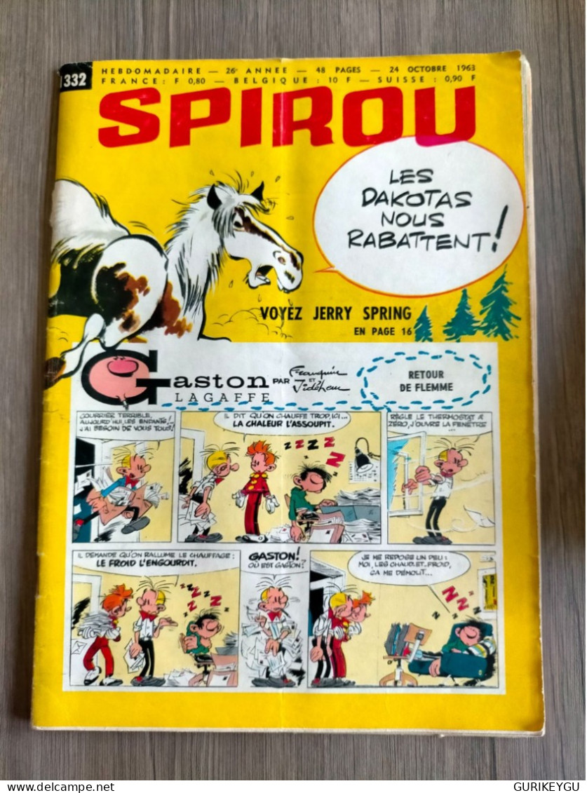 BD SPIROU N° 1332  Complet Avec Mini Récit  BIEN  24/10/1963 - Spirou Et Fantasio