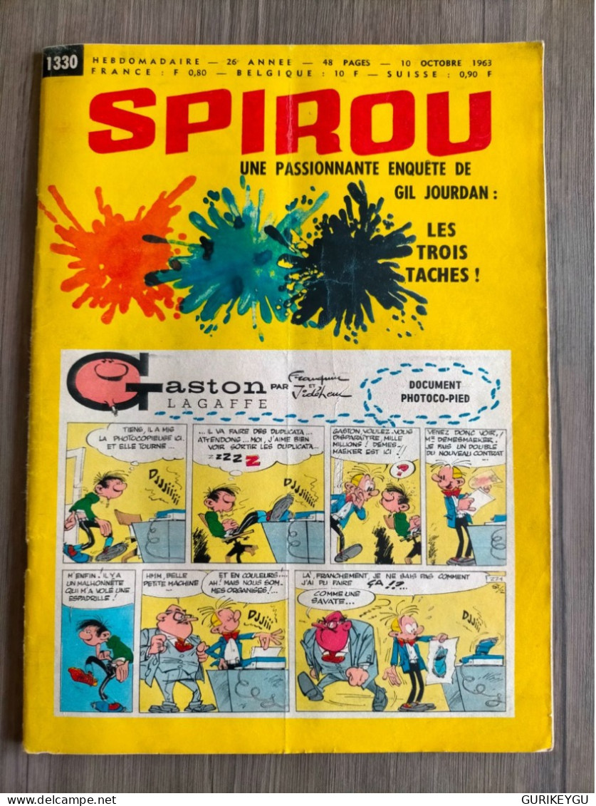BD SPIROU N° 1330  Complet Avec Mini Récit  TTBE  10/10/1963 - Spirou Et Fantasio