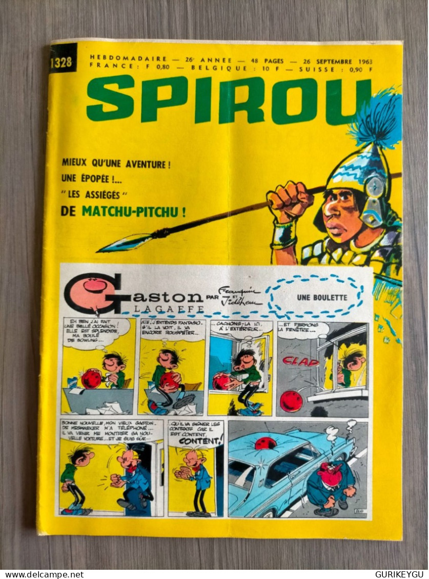 BD SPIROU N° 1328 Complet Avec Mini Récit  TTBE  26/09/1963 - Spirou Et Fantasio