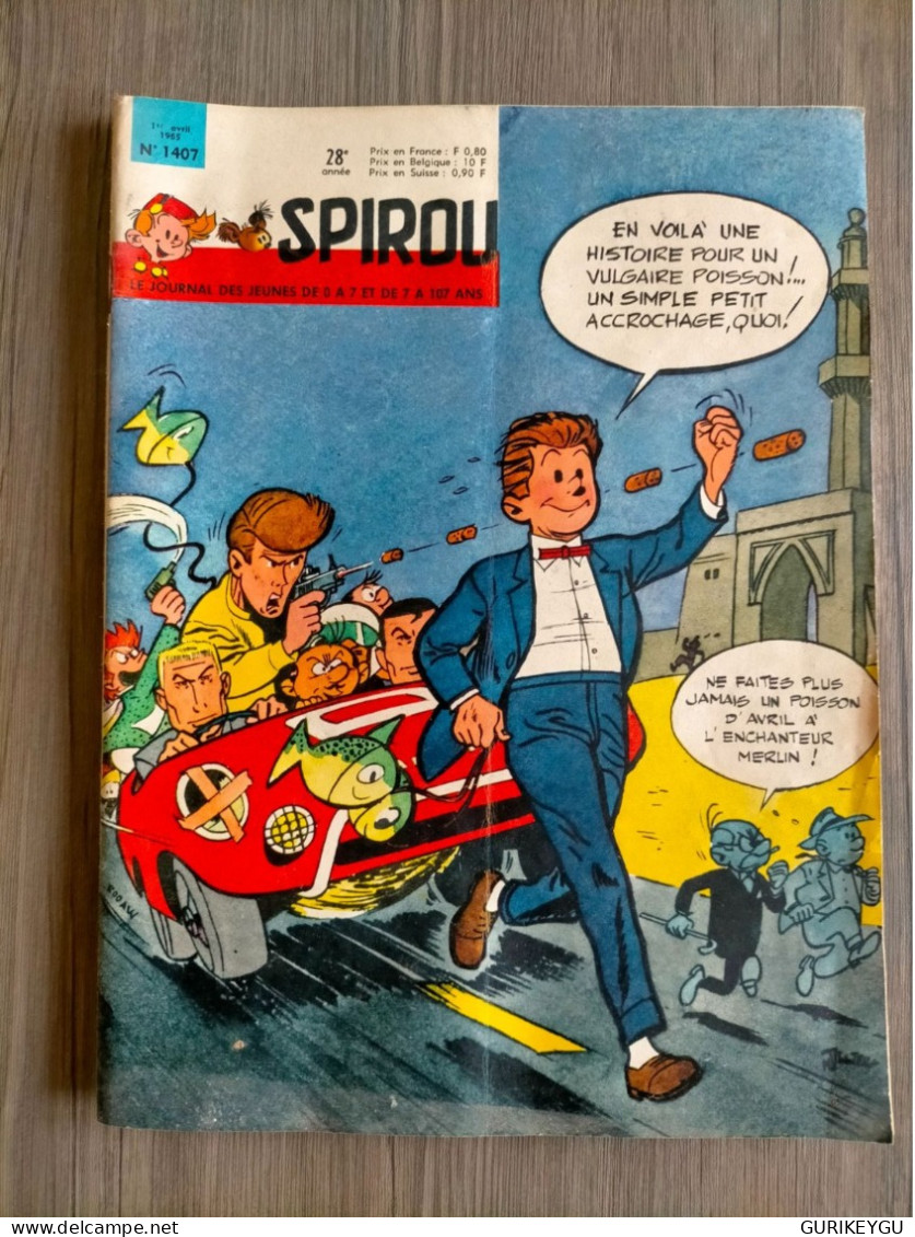 BD SPIROU N° 1407  Complet Avec Mini Récit  TTBE  01/04/1965  Couverture Par M.Tillieux - Spirou Et Fantasio