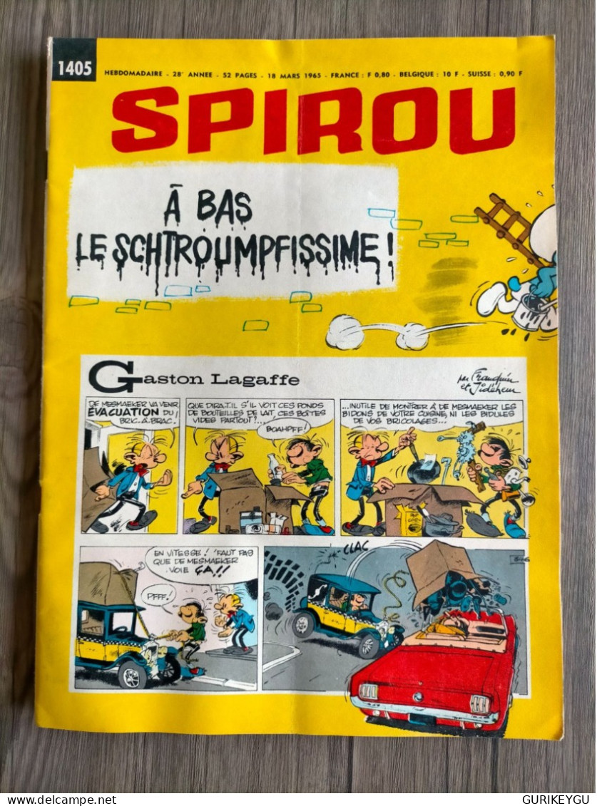 BD SPIROU N° 1405  Complet Avec Mini Récit  TTBE18/03/1965 LES SCHTROUMPS - Spirou Et Fantasio