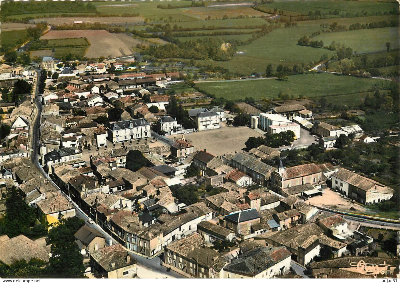 Dép 79 - Sauzé Vaussais - Vue Panoramique Aérienne - Semi Moderne Grand Format - Bon état - Sauze Vaussais