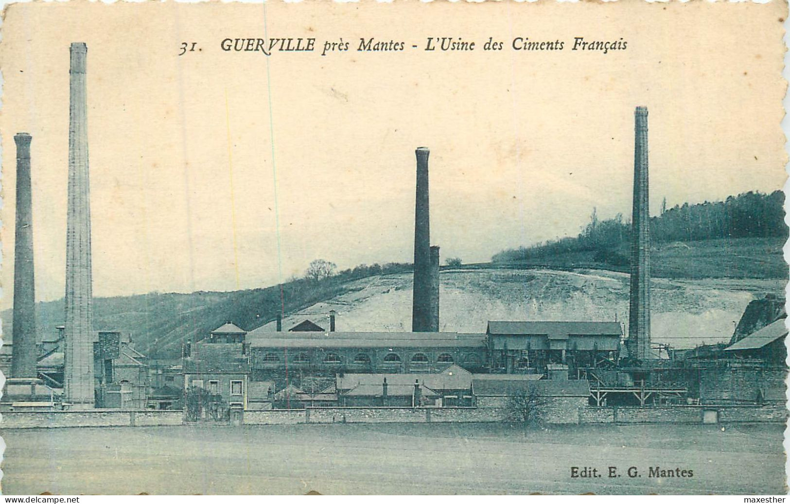 GUERVILLE Usine Des Ciments Français - Guerville