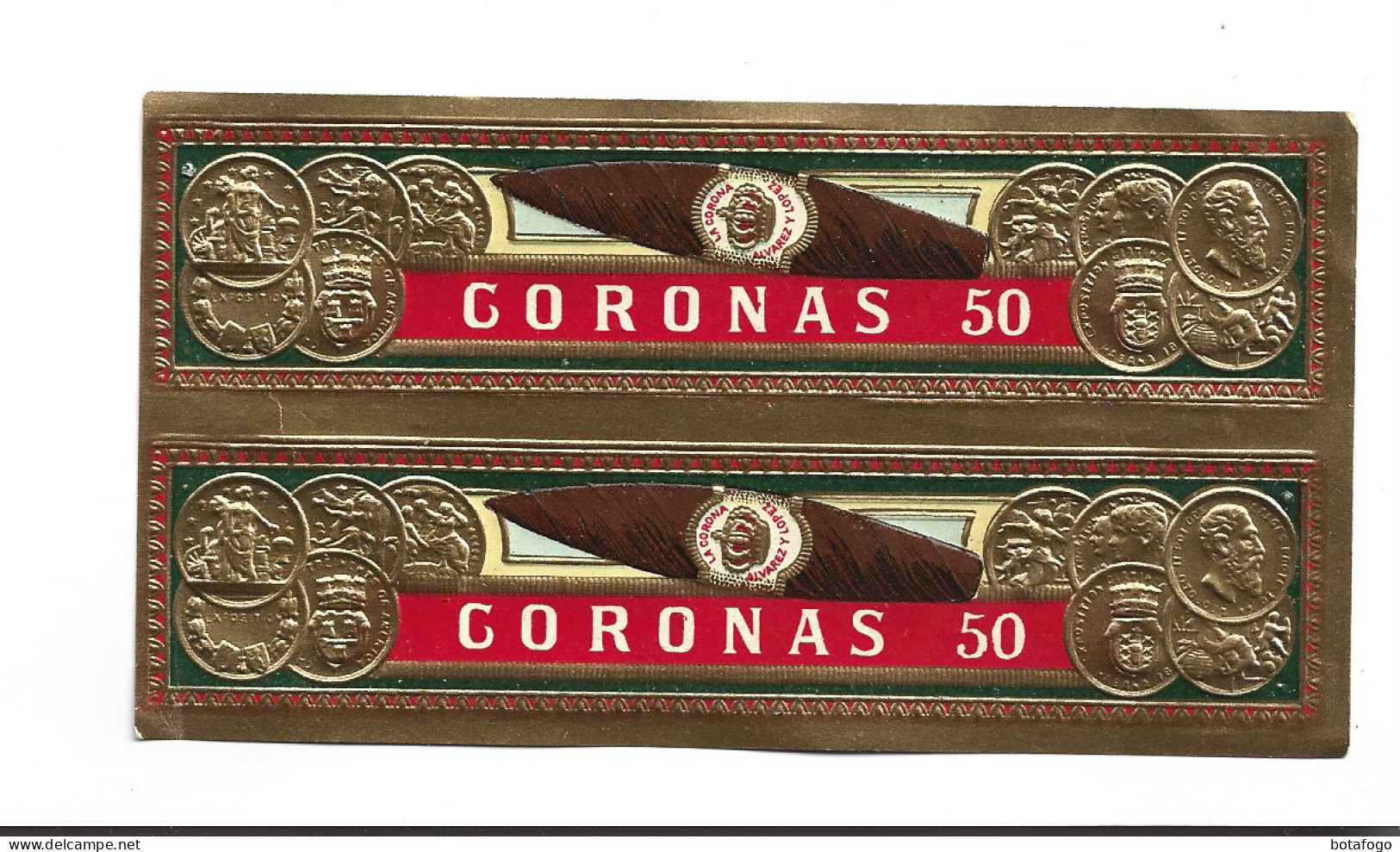 ETIQUETTE  DOUBLE CIGARRE CORONAS 50 - Etichette