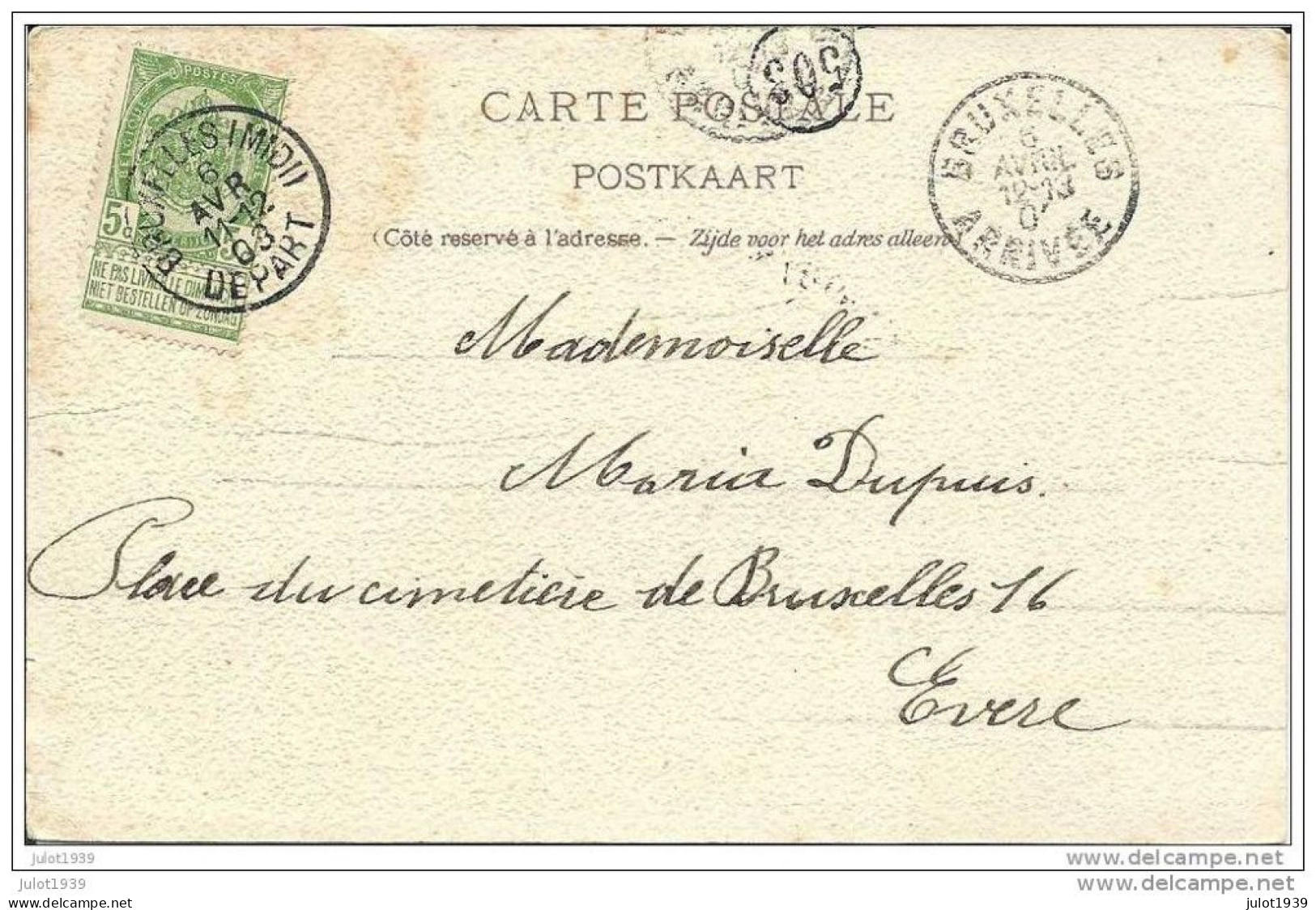LA ROCHE ..-- Route Vers Le Hérou . Reproduction Litho De F. RANOT . 1903 Vers EVERE ( Melle Maria DUPUIS ) . Vverso . - La-Roche-en-Ardenne