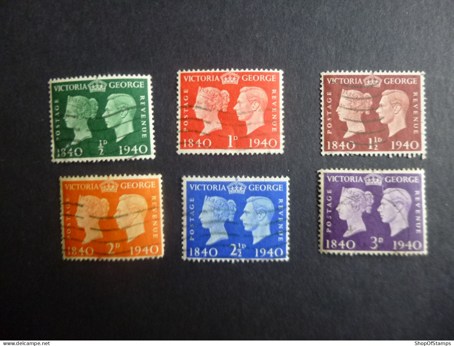 GREAT BRITAIN SG 479-84 CENTENARY OF ADHESIVE STAMPS Set - ....-1951 Pre Elizabeth II