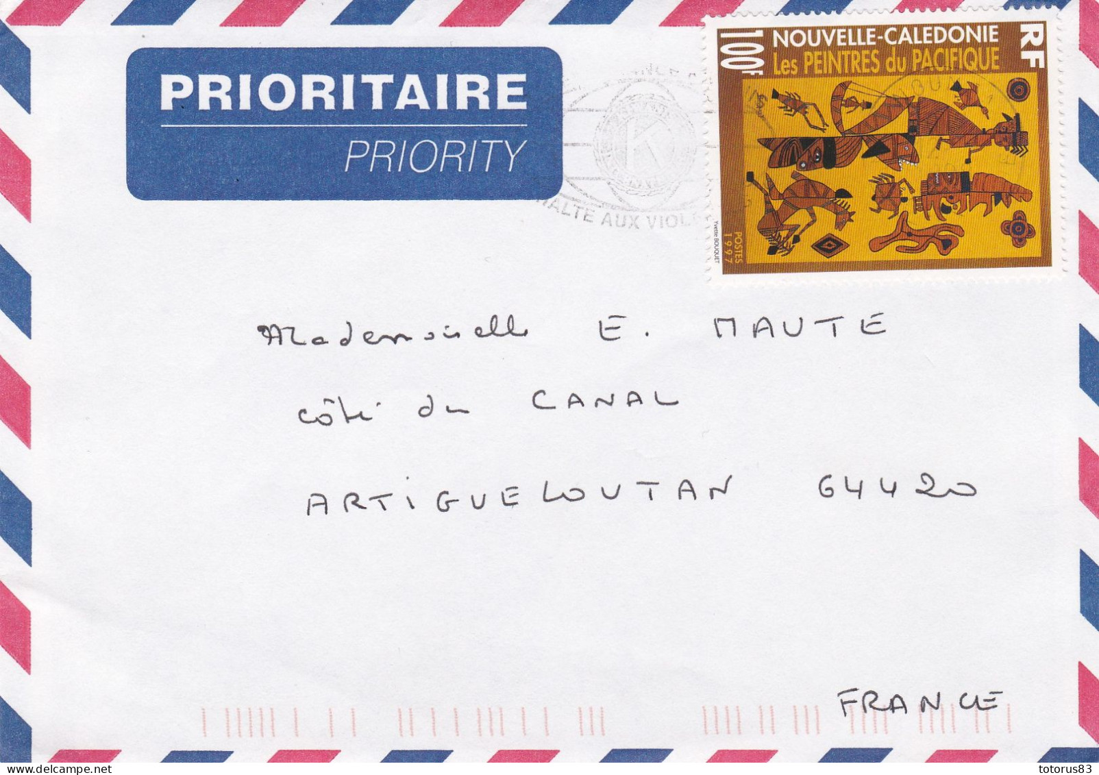 Enveloppe Arts Du Pacifique N.Calédonie 1997 Oblitérée Prioritaire - Used Stamps