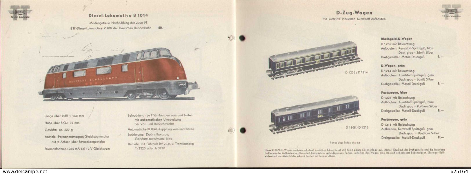 Catalogue Rokal 1958 Modellbahn-Katalog Spur TT 1:120 12 Mm - Deutsch